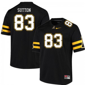 Men Coen Sutton Black Appalachian State University #83 Jersey 141142-978
