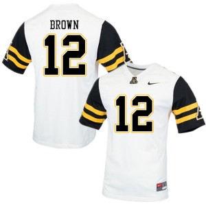 Men Da'Shawn Brown White Appalachian State Mountaineers #12 Jersey 434236-406