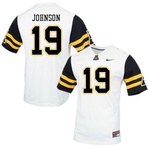 Men Elijah Johnson White Appalachian State University #19 Jersey 742921-247