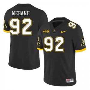 Men AJ Mebane Black Appalachian State Mountaineers #92 Jersey 276801-577