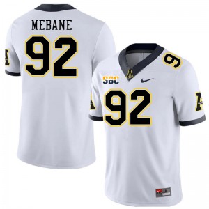 Men AJ Mebane White Appalachian State #92 Jersey 100893-736