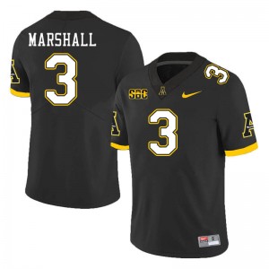 Men Ahmani Marshall Black Appalachian State Mountaineers #3 Jersey 701433-771