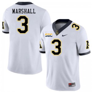 Men Ahmani Marshall White Appalachian State Mountaineers #3 Jersey 358843-619