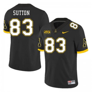 Men Coen Sutton Black Appalachian State Mountaineers #83 Jersey 115956-161