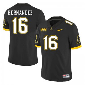 Men David Hernandez Black Appalachian State University #16 Jersey 192393-726