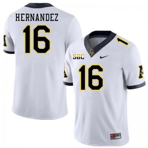 Men David Hernandez White Appalachian State #16 Jersey 308588-788