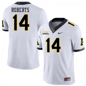 Men Kanye Roberts White Appalachian State #14 Jersey 286239-189
