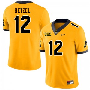 Men Michael Hetzel Gold Appalachian State Mountaineers #12 Jersey 372082-990