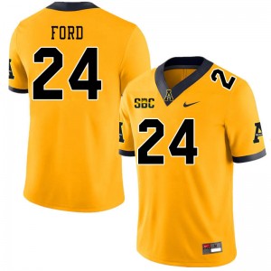 Men Scoobie Ford Gold Appalachian State Mountaineers #24 Jersey 129390-575