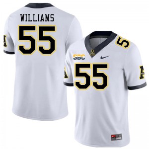 Men Seth Williams White Appalachian State University #55 Jersey 900407-708