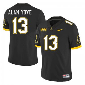 Men Trenton Alan Yowe Black Appalachian State Mountaineers #13 Jersey 520835-622