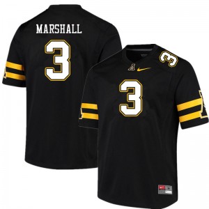 Men Ahmani Marshall Black Appalachian State #3 Jersey 475400-985