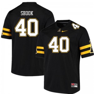 Men Austin Shook Black Appalachian State Mountaineers #40 Jersey 520011-141