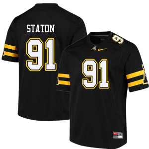 Men Chandler Staton Black Mountaineers #91 Jersey 152318-679