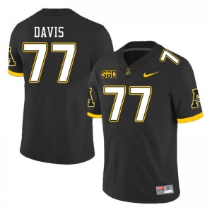 Men Daniel Davis Black Appalachian State University #77 Jersey 887706-868