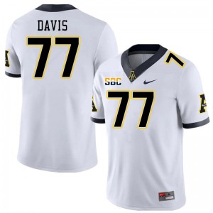 Men Daniel Davis White Appalachian State University #77 Jersey 659464-537
