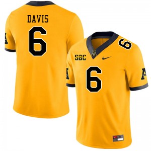Men Dashaun Davis Gold Appalachian State #6 Jersey 561108-270