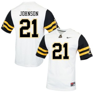 Men Elijah Johnson White Appalachian State Mountaineers #21 Jersey 324379-822