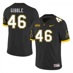 Men Jared Gibble Black Appalachian State Mountaineers #46 Jersey 139939-286
