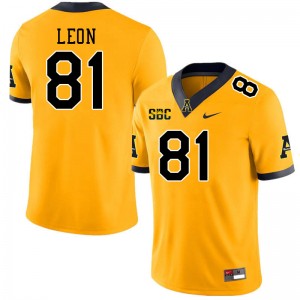 Men Jose Leon Gold Appalachian State #81 Jersey 179322-574