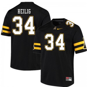 Men Jourdan Heilig Black Appalachian State #34 Jersey 709291-650
