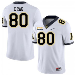 Men Max Drag White Appalachian State Mountaineers #80 Jersey 114659-352