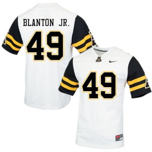 Men Nate Blanton Jr. White Appalachian State University #49 Jersey 410755-748