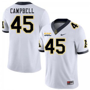 Men Nick Campbell White Appalachian State University #45 Jersey 193150-406
