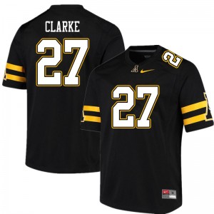 Men Ronald Clarke Black Appalachian State Mountaineers #27 Jersey 134186-559