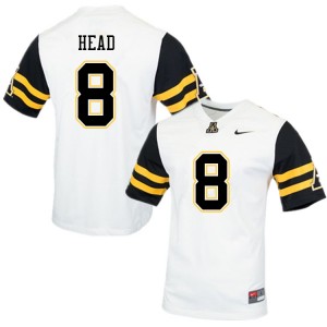 Men Stu Head White Appalachian State University #8 Jersey 185030-783