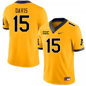 Men Thomas Davis Gold Appalachian State Mountaineers #15 Jersey 515434-698