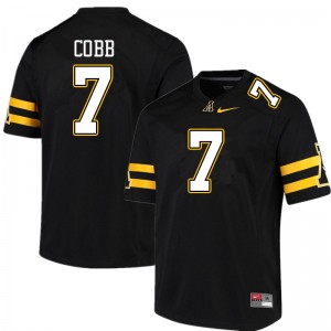 Men Trey Cobb Black Appalachian State Mountaineers #7 Jersey 323427-114