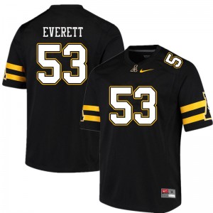 Men Troy Everett Black Appalachian State #53 Jersey 404777-309