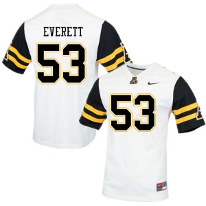 Men Troy Everett White Appalachian State University #53 Jersey 907090-688