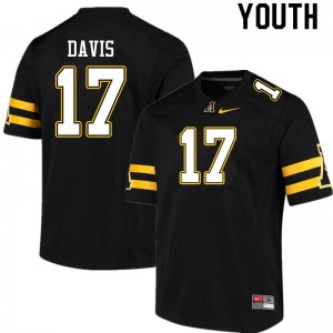 Youth Dashaun Davis Black Appalachian State University #17 Jersey 214365-506