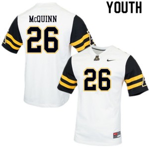 Youth Matthew McQuinn White Appalachian State Mountaineers #26 Jersey 128434-870