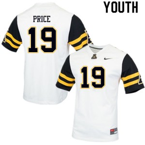 Youth Mike Price White Mountaineers #19 Jersey 813455-184