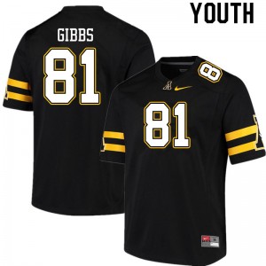 Youth Miller Gibbs Black Appalachian State University #81 Jersey 420424-161