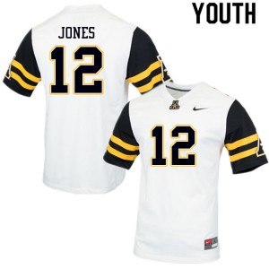 Youth Steven Jones White Mountaineers #12 Jersey 101702-574