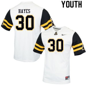 Youth Zareon Hayes White Appalachian State University #30 Jersey 286423-262