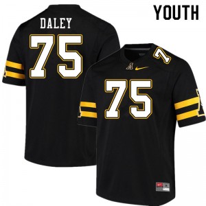 Youth Damion Daley Black Appalachian State Mountaineers #75 Jersey 327624-232