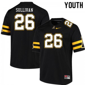 Youth Caden Sullivan Black Appalachian State Mountaineers #26 Jersey 794883-325