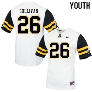 Youth Caden Sullivan White Appalachian State Mountaineers #26 Jersey 106571-364
