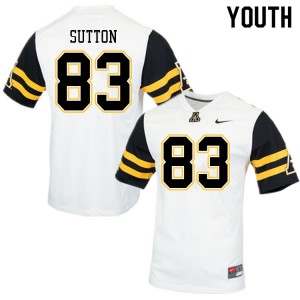 Youth Coen Sutton White Appalachian State Mountaineers #83 Jersey 553006-278