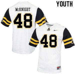 Youth Deshawn McKnight White Appalachian State #48 Jersey 794978-273