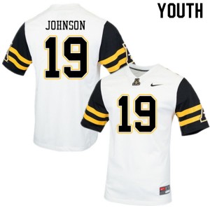 Youth Elijah Johnson White Appalachian State Mountaineers #19 Jersey 104601-479