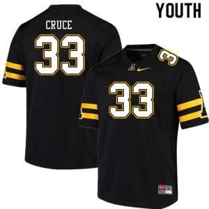 Youth Logan Cruce Black Mountaineers #33 Jersey 177296-967