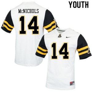 Youth Travis McNichols White Appalachian State Mountaineers #14 Jersey 772386-303