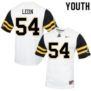 Youth Orlando Leon White Appalachian State Mountaineers #54 Jersey 994620-698