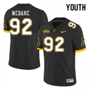 Youth AJ Mebane Black Mountaineers #92 Jersey 538715-993